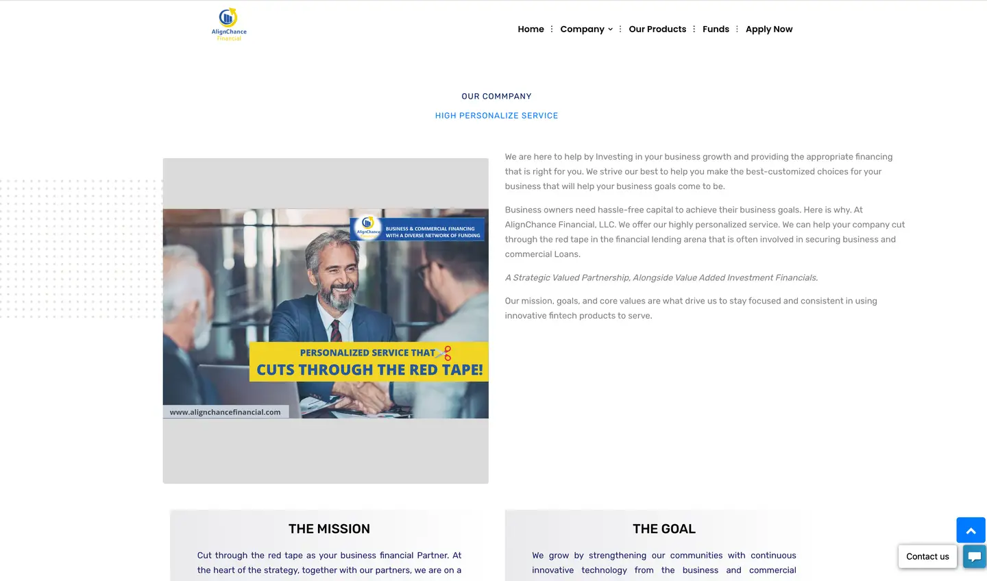 Align Chance Financial professional services website developed by Encoder Technologies — view 3