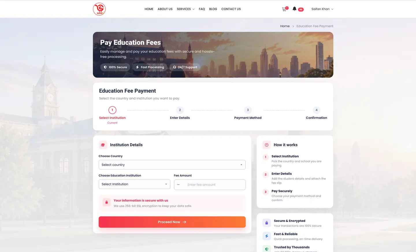 EasyTrans financial services website developed by Encoder Technologies — view 10