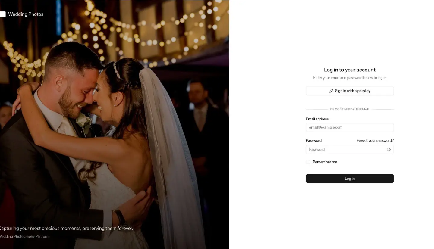 Wedding gallery management system for uploading and organizing event photos developed by Encoder Technologies — view 1